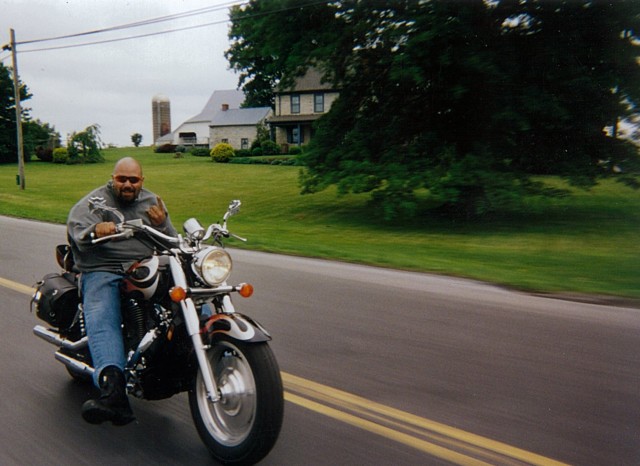 EMS Lieutenant Scott Helm riding in the 2006 Parkesburg Fire Company Poker Run